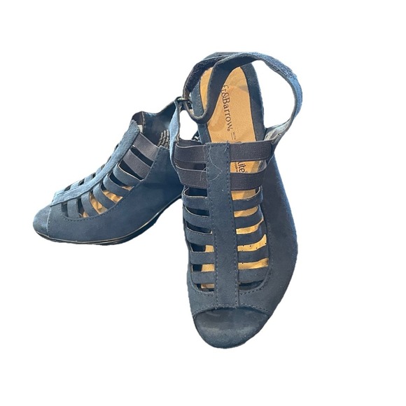 Croft & Barrow Sandals Womens 7M‎ Blue Shay Straps Suede Ortholite Heels - Picture 5 of 9